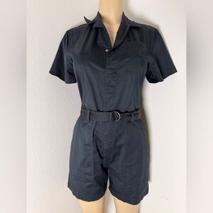 Saturdays New York City Blue Utility Romper | Belted Short Sleeve | Size M